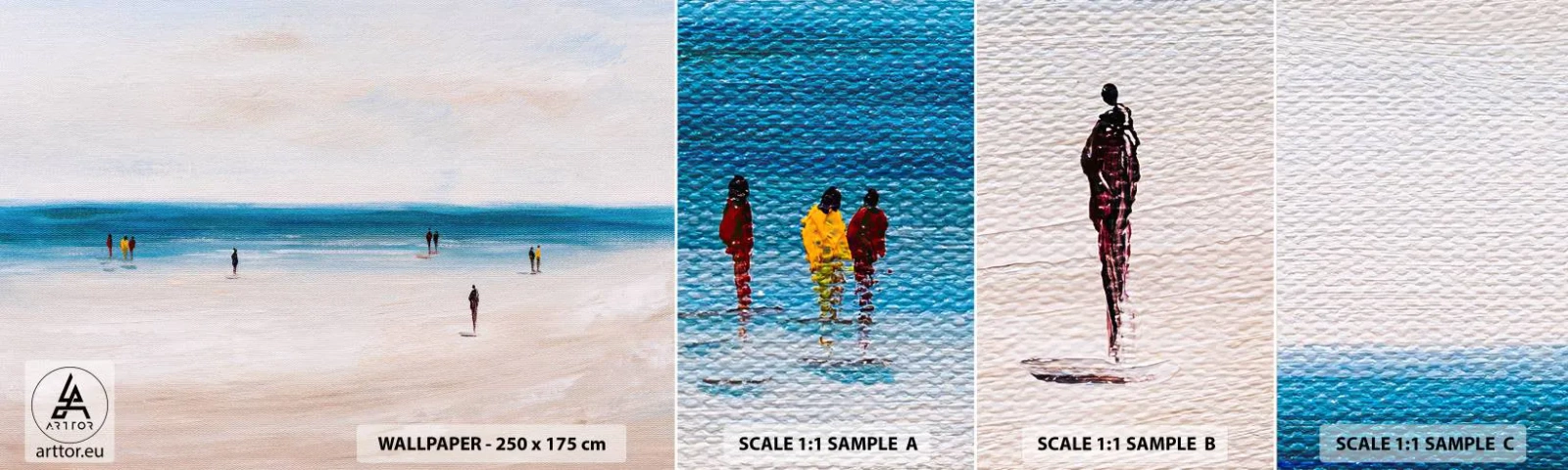 Fotótapéta Minta Standard Eco - Természetes igény - Strand, Emberek, Minimalizmus - 100x30 cm