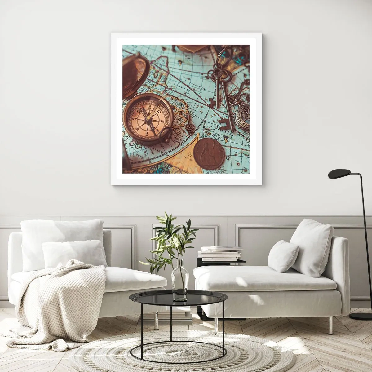 Poszter fekete keretben - A kalandvágynak - 60x60 cm