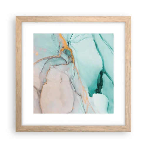 Poszter világos tölgy keretben - Formák és színek tánca - 30x30 cm