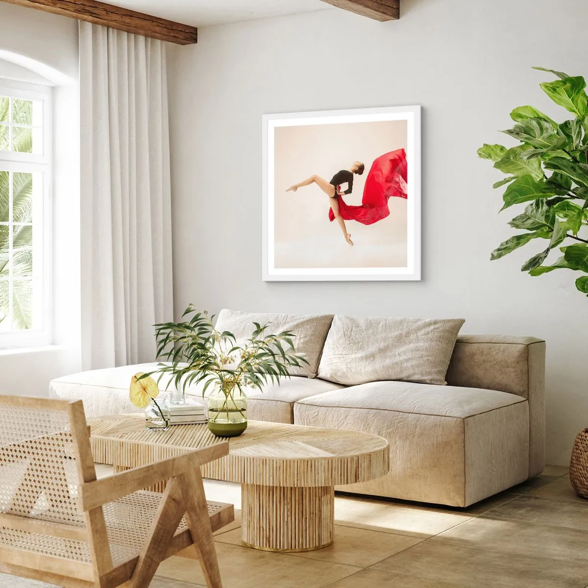 Poszter fekete keretben - Piros és fekete - 30x30 cm