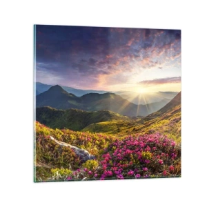 Üveg kép - A Hegyi reggeli frissesség - 60x60 cm