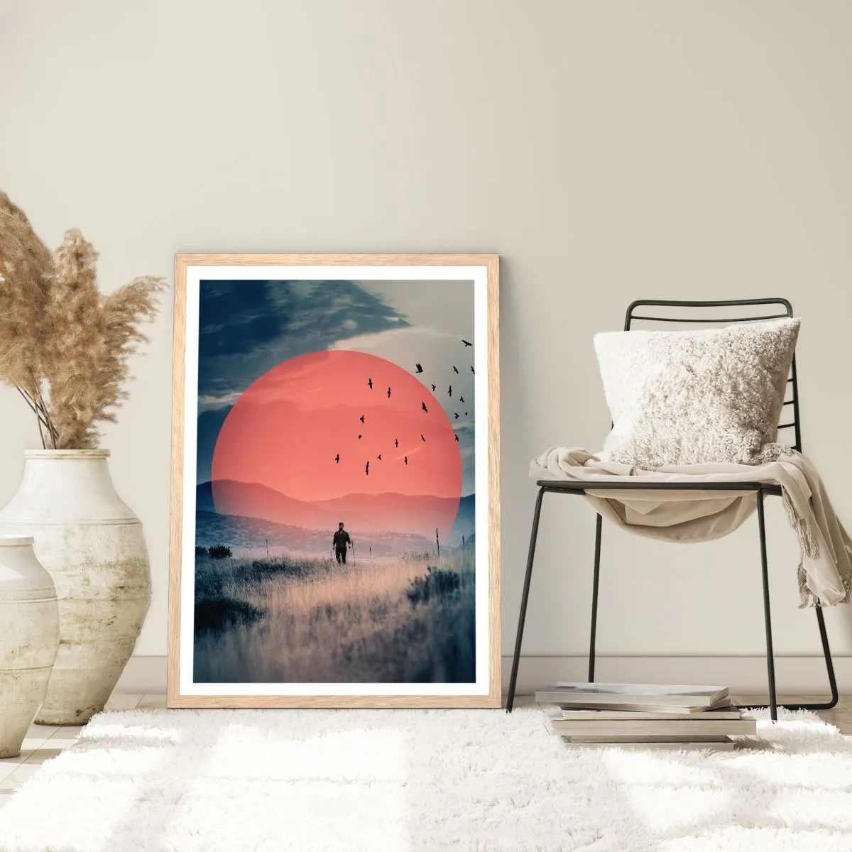 Poszter világos tölgy keretben - Elemében - 70x100 cm