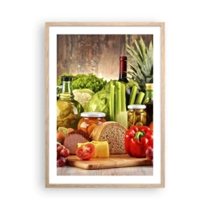 Poszter világos tölgy keretben - Füstölt, sült és pácolt - 50x70 cm