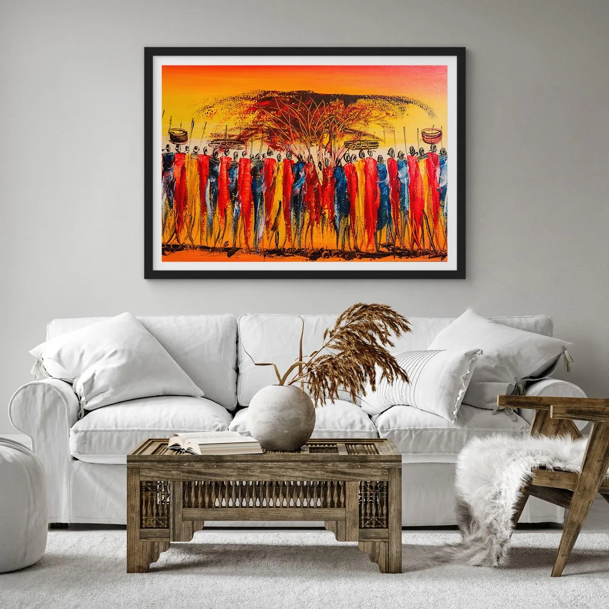 Poszter fehér keretben - Oda, oda, oda oda mennek - 100x70 cm