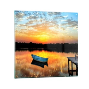 Üveg kép - Nézz, hallgass, meditálj - 40x40 cm