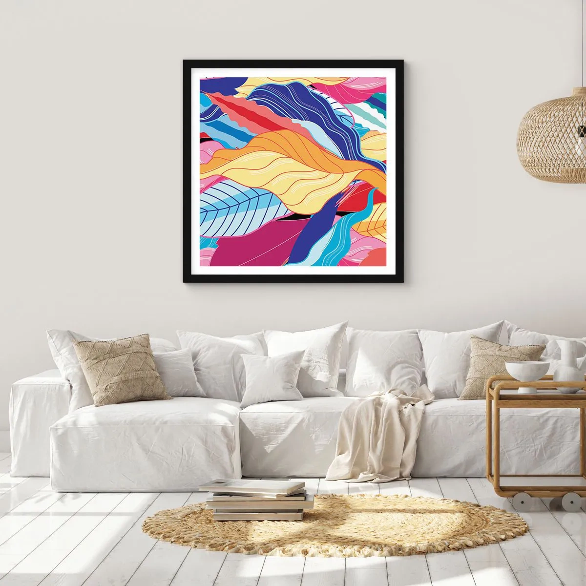 Poszter fehér keretben - Színes rendetlenség - 50x50 cm