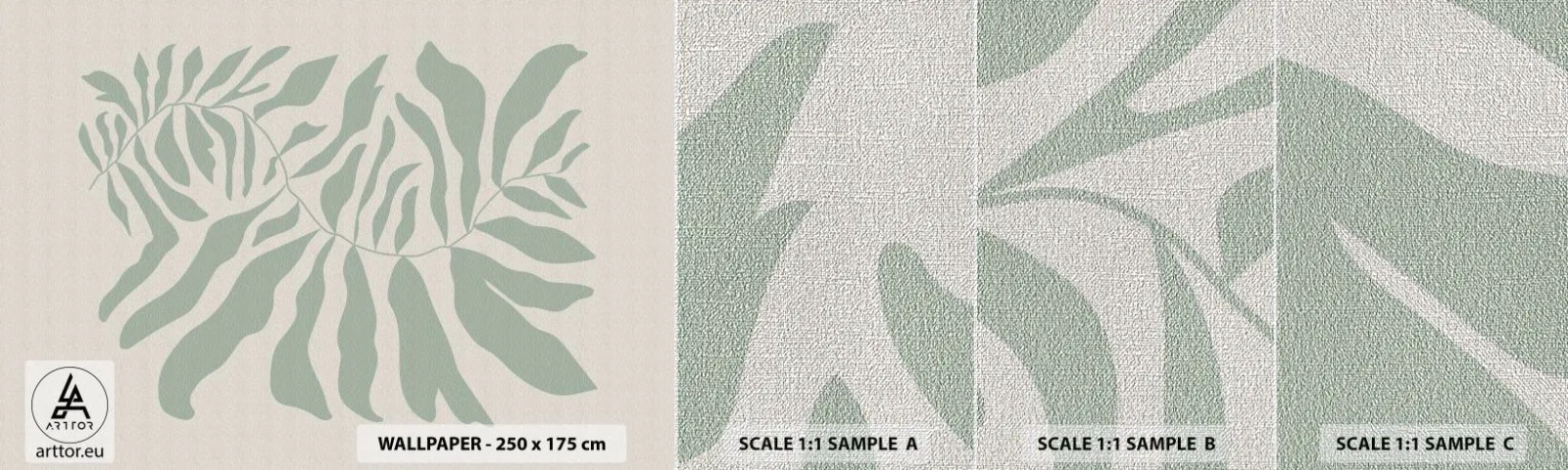 Fotótapéta Minta Premium Canvas - Smaragdzöld ág - Boho, Növény, Növénytani - 100x30 cm