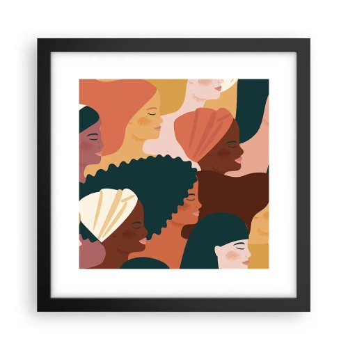 Poszter fehér keretben - Csak a nőiesség - 30x30 cm