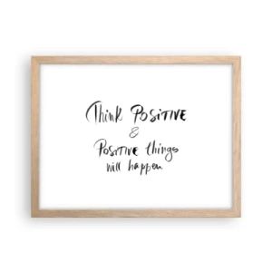 Poszter világos tölgy keretben - Hogyan élj? - 40x30 cm