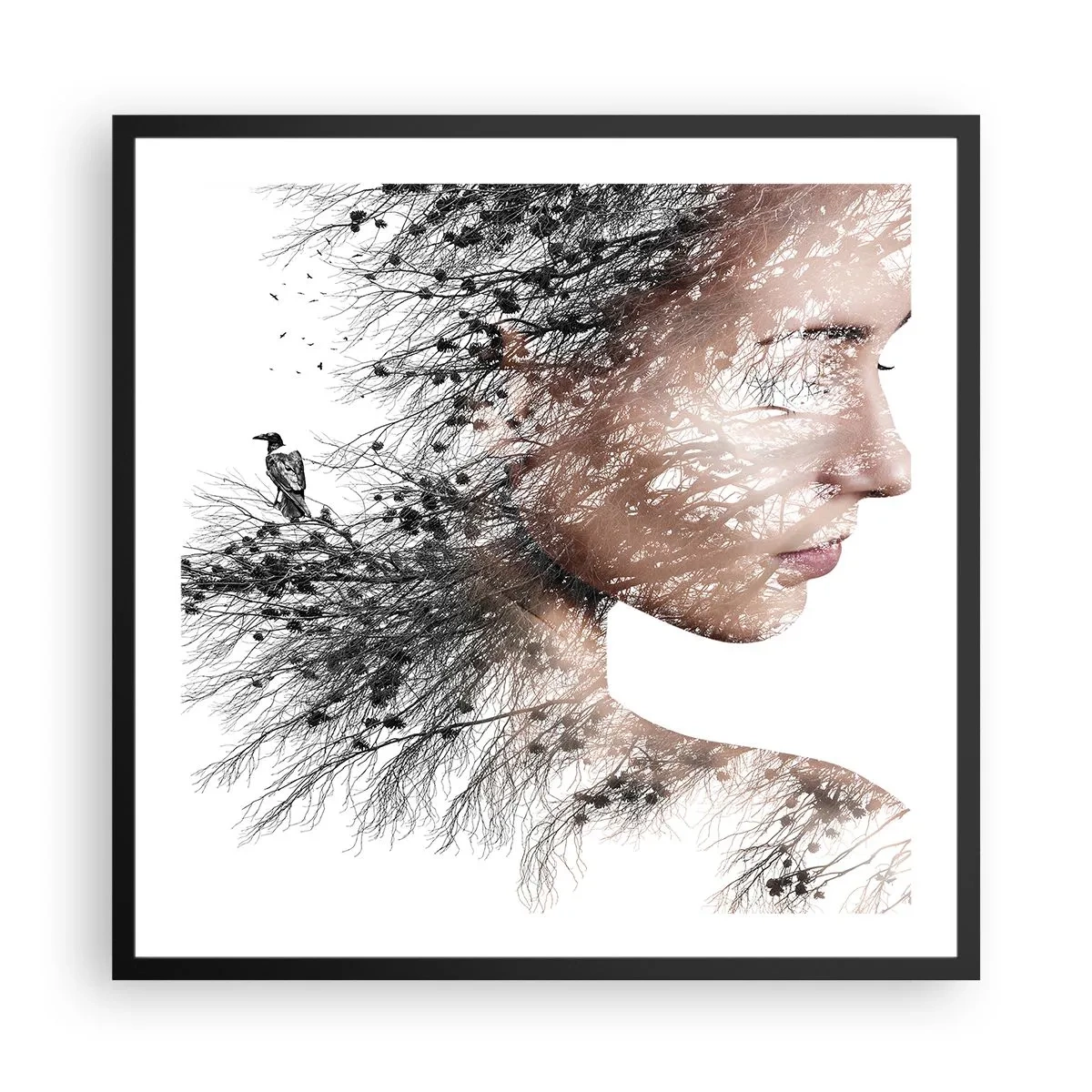 Poszter fehér keretben - Az erdő szelleme - 60x60 cm