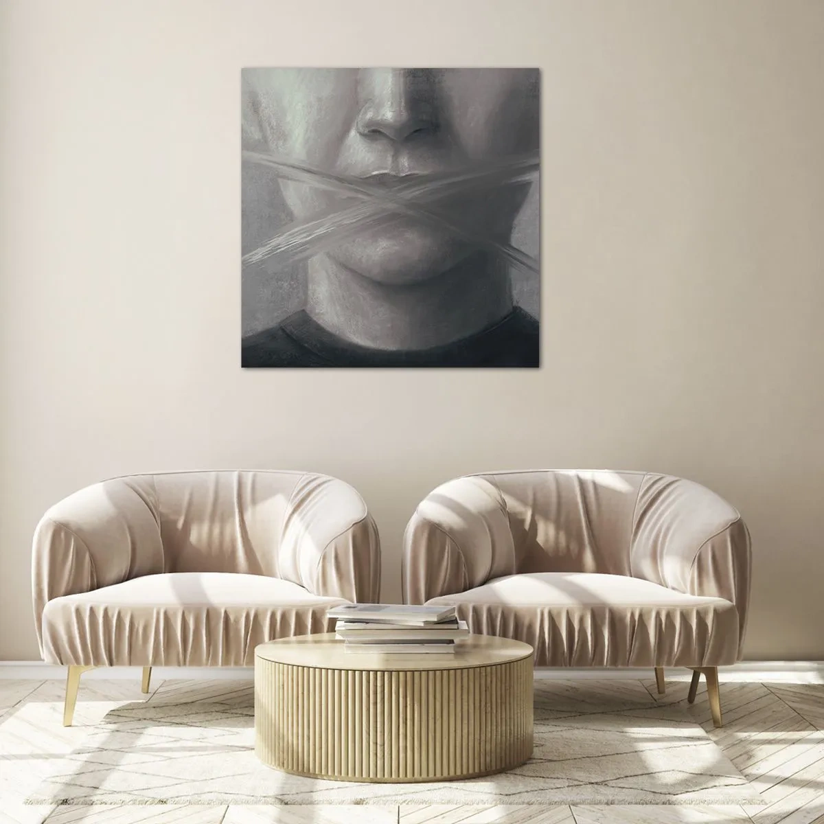 Üveg kép - Szó nélkül - 70x70 cm