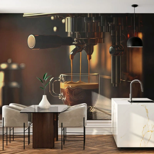 Fotótapéta Premium Sand - Egy érzéki főzet - Kávé, Kávéautómata, Gasztronómia - 250x175 cm