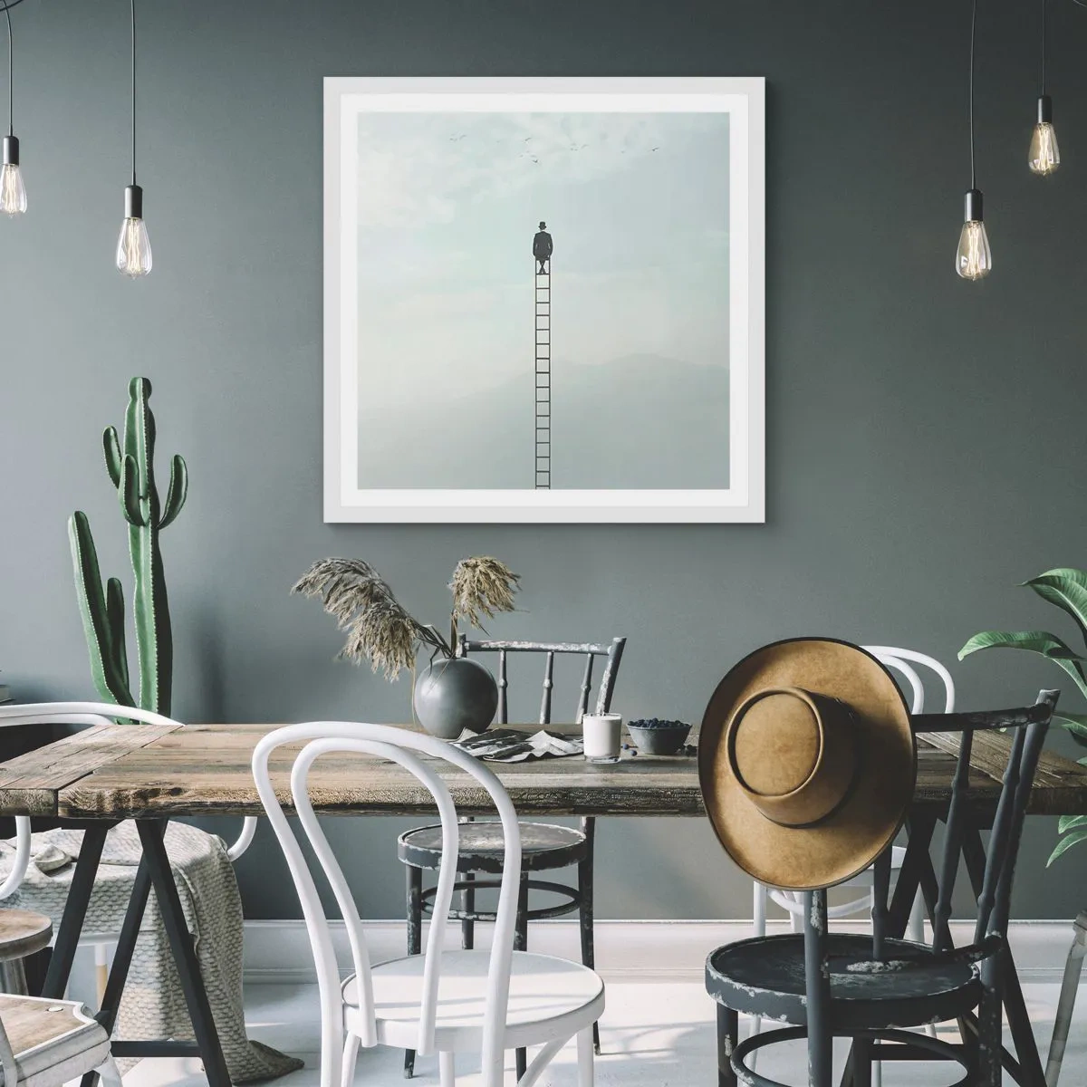 Poszter fekete keretben - Emelkedj feljebb - 40x40 cm