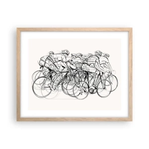 Poszter világos tölgy keretben - Együtt, a csapatban - 50x40 cm