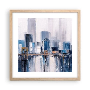 Poszter világos tölgy keretben - New York-i benyomás - 40x40 cm