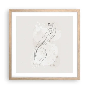 Poszter világos tölgy keretben - Eltévedni nézésben - 50x50 cm