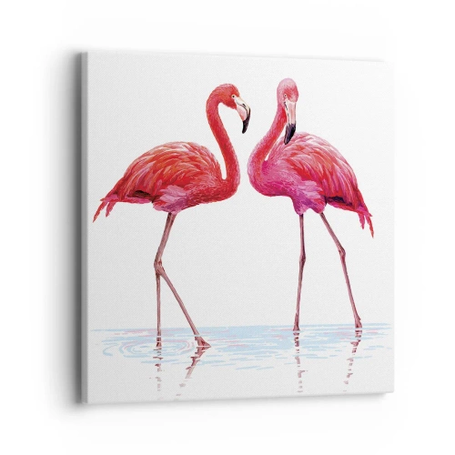 Vászonkép - Rozsaszín randez-vous - 40x40 cm