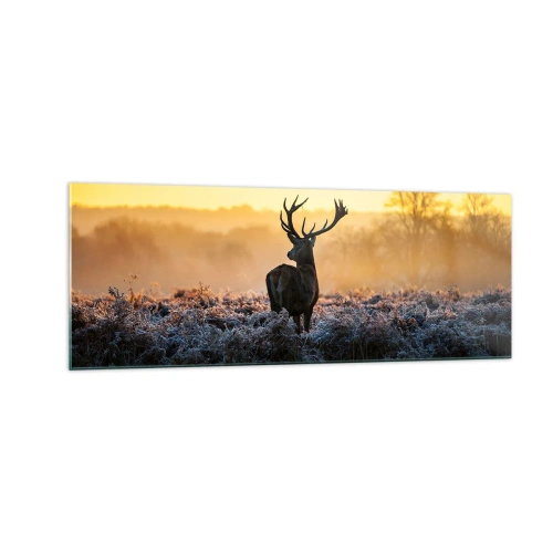 Üveg kép - Megkoronázott a birtokán - 140x50 cm