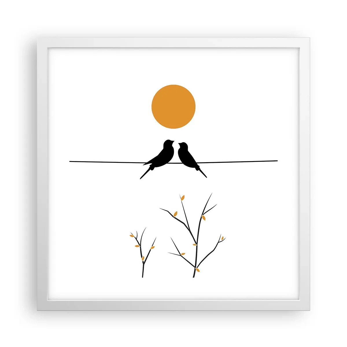 Poszter fekete keretben - Fülemüle este - 40x40 cm