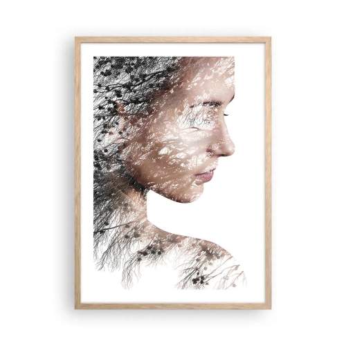 Poszter világos tölgy keretben - Az erdő szelleme - 50x70 cm