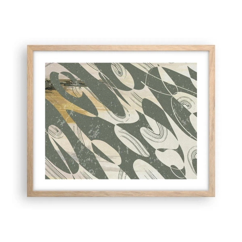 Poszter világos tölgy keretben - Ritmikus absztrakció - 50x40 cm