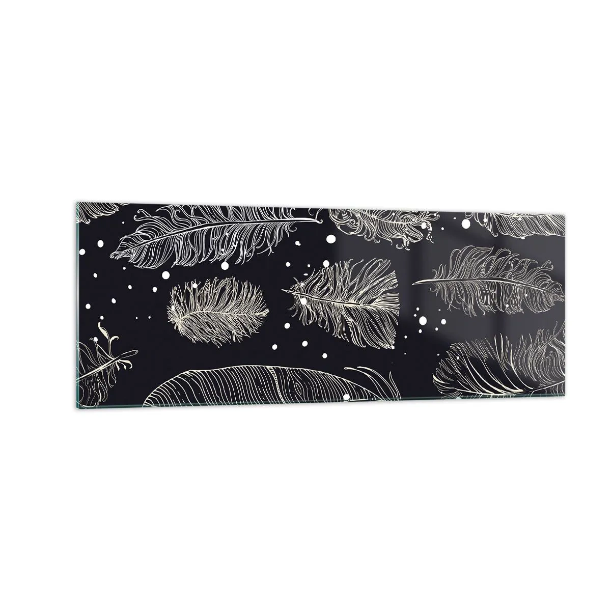 Üveg kép - Tollas csipke - 140x50 cm