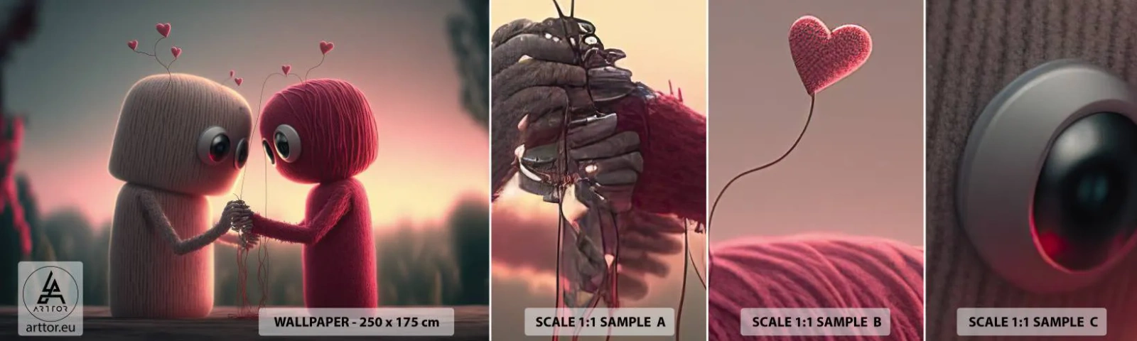 Fotótapéta Minta Standard Eco - Mindenki szerethet - Gyapjú, Gyermekek, Szerelem - 100x30 cm