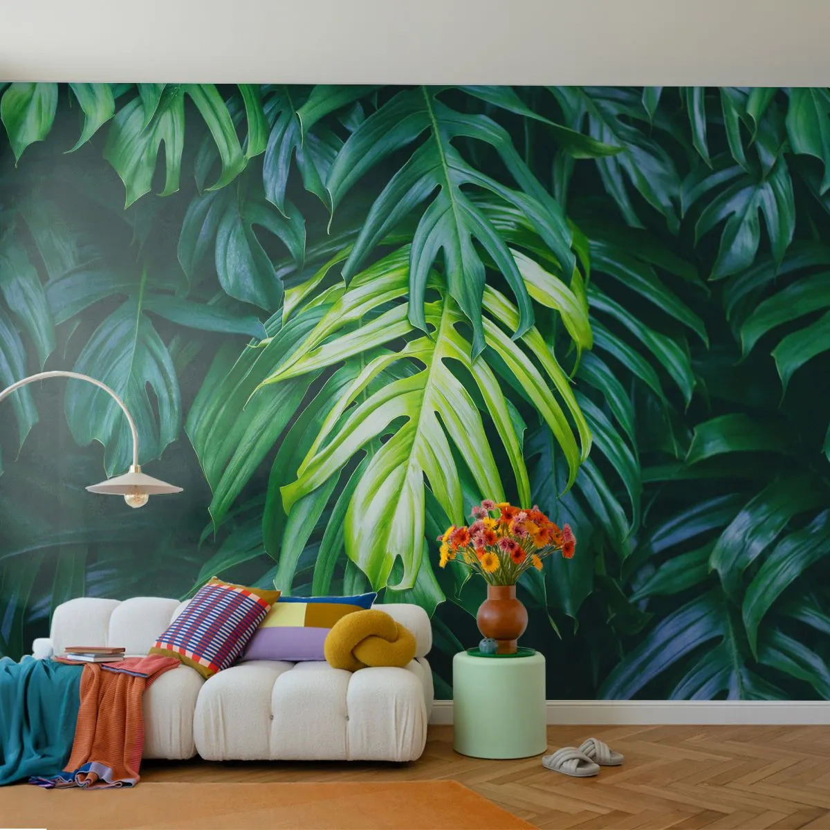 Fotótapéta Premium Canvas - Merüljön el a frissességben - Trópusi növény, Monstera levél, Természet - 250x175 cm