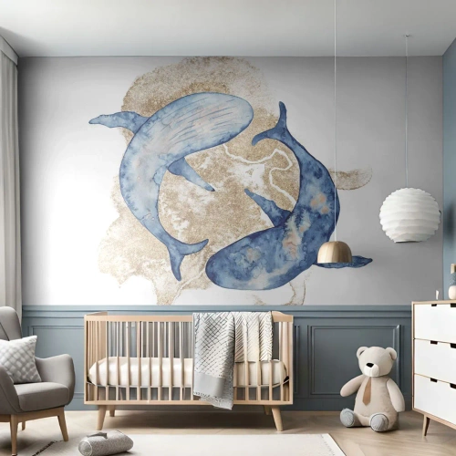 Öntapadós Fotótapéta Deluxe Sticker - Barátság vagy szerelem? - Delfinek, Absztrakció, Darab - 300x210 cm