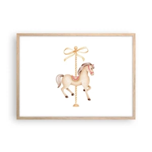 Poszter világos tölgy keretben - Kecses vágtával - 70x50 cm