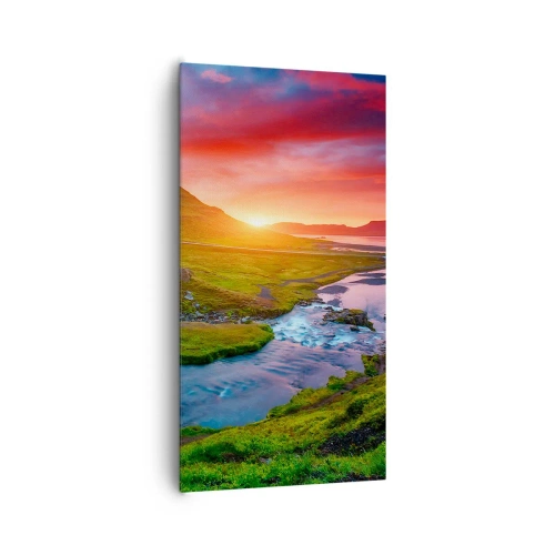 Vászonkép - Izland - tűz és víz - 65x120 cm