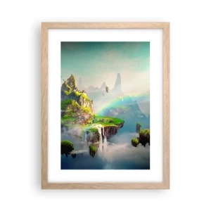 Poszter világos tölgy keretben - Az ég közepén - boldog szigetek - 30x40 cm