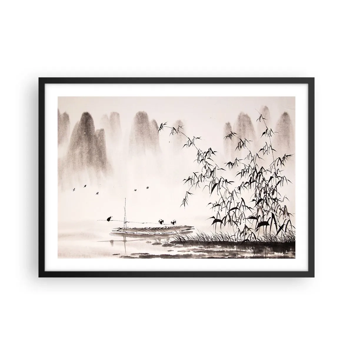 Poszter fehér keretben - A rizsföldek csendje - 70x50 cm