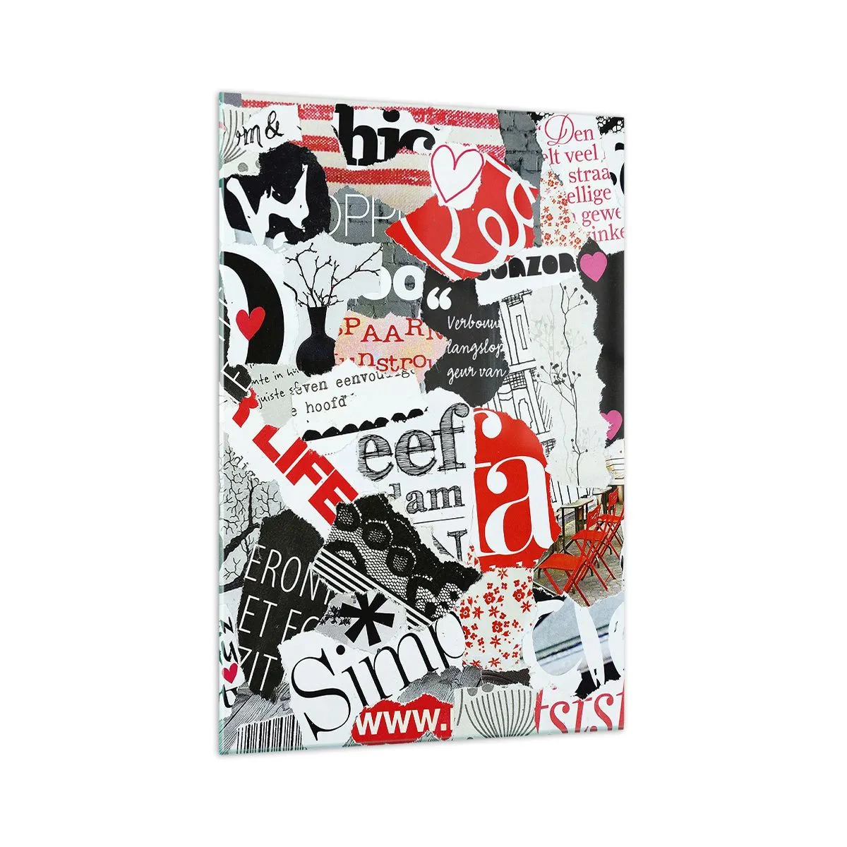 Üveg kép - Hipszter kollázs - 70x100 cm