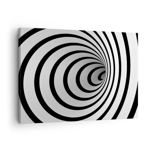 Vászonkép - Egy fekete-fehér spirál hipnotikus hatást kelt - 70x50cm - Te sem tudsz ellenállni? - Modern fali dekoráció nappalihoz és hálószobához ARTTOR