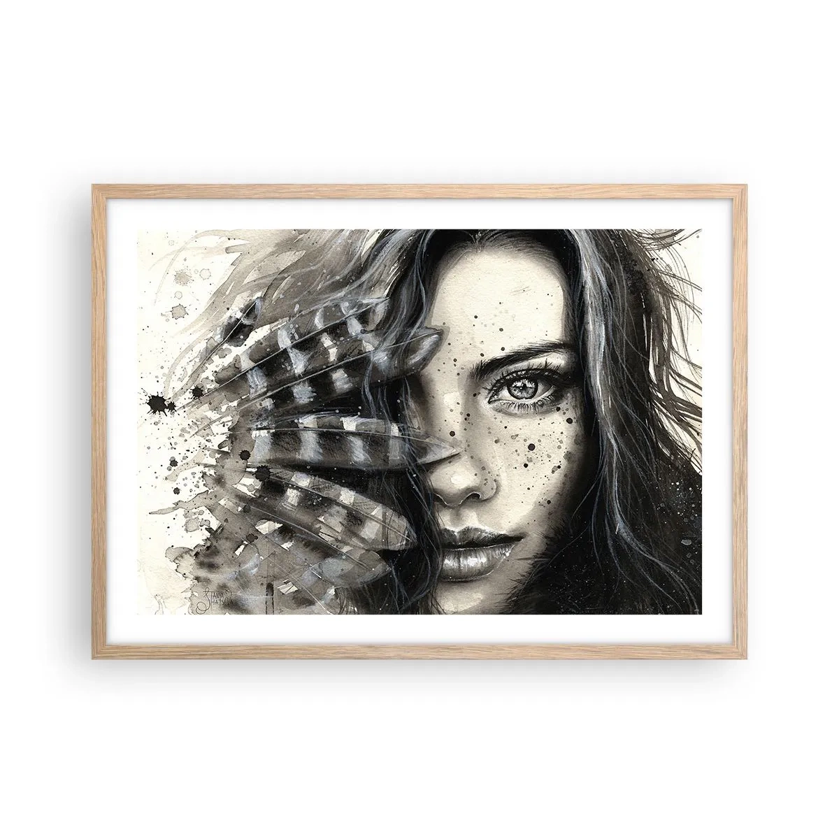 Poszter világos tölgy keretben - Vad gyönyör - 70x50 cm