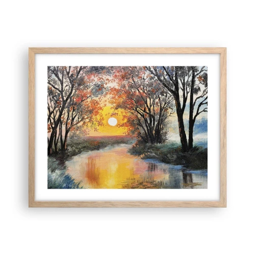 Poszter világos tölgy keretben - Őszi hangulat - 50x40 cm