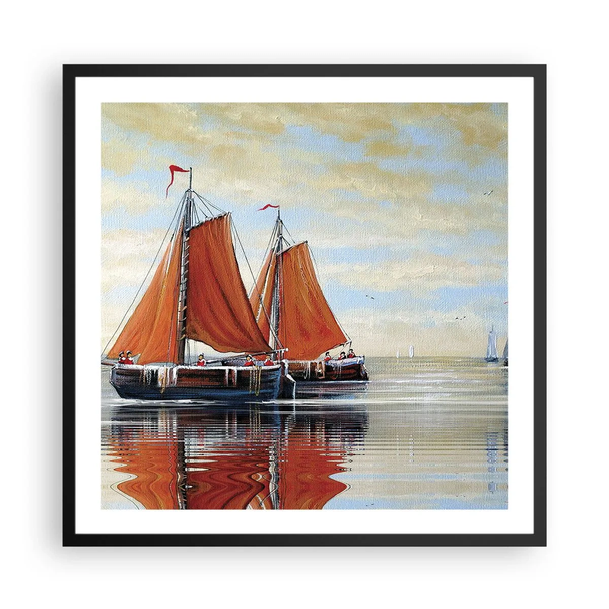 Poszter fehér keretben - Hé, vitorla, tengerész… - 60x60 cm