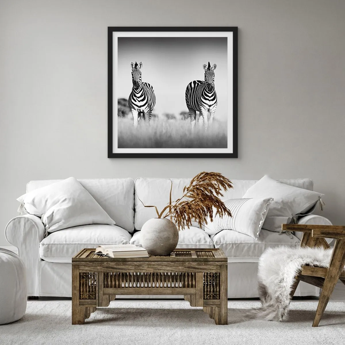 Poszter fehér keretben - A világ mégis fekete-fehér - 40x40 cm