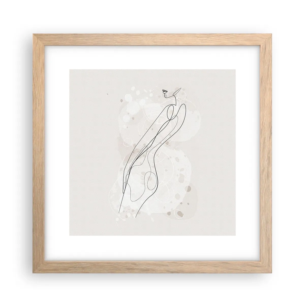 Poszter világos tölgy keretben - Eltévedni nézésben - 30x30 cm