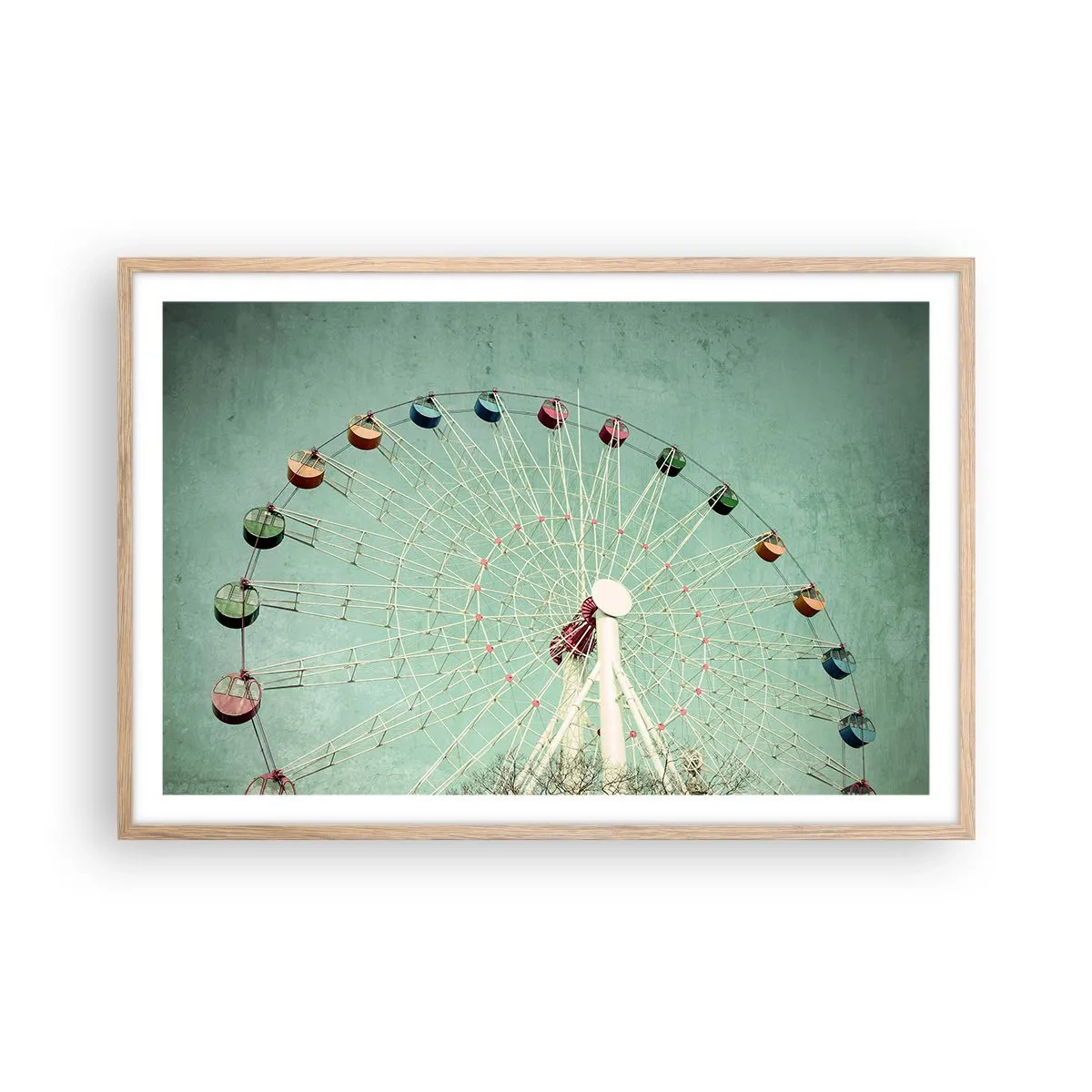 Poszter világos tölgy keretben - Gyere játszani - 91x61 cm