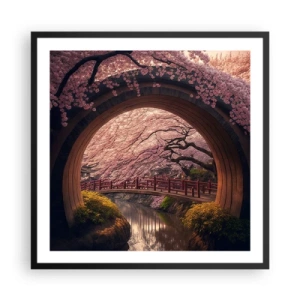 Poszter fehér keretben - Japán tavasz - 60x60 cm