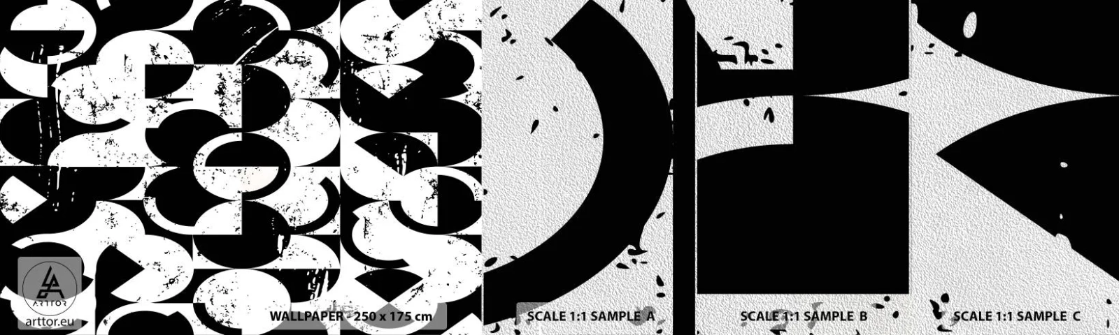 Fotótapéta Minta Premium Sand - A fehér fehér, a fekete pedig fekete - Absztrakció, Darab, Grafika - 100x30 cm