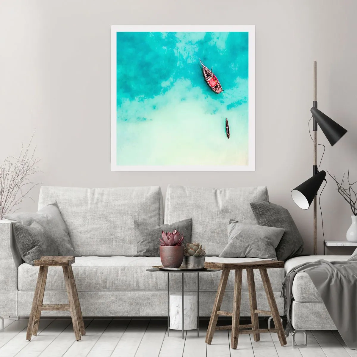 Poszter - A Zanzibár strandjain, amikor sok a víz... - 30x30 cm