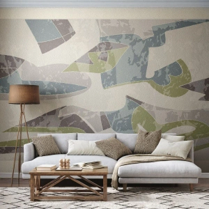 Fotótapéta Premium Canvas - Kompozíció üveg mögött - Alakzatok, Absztrakció, Pasztell - 250x175 cm