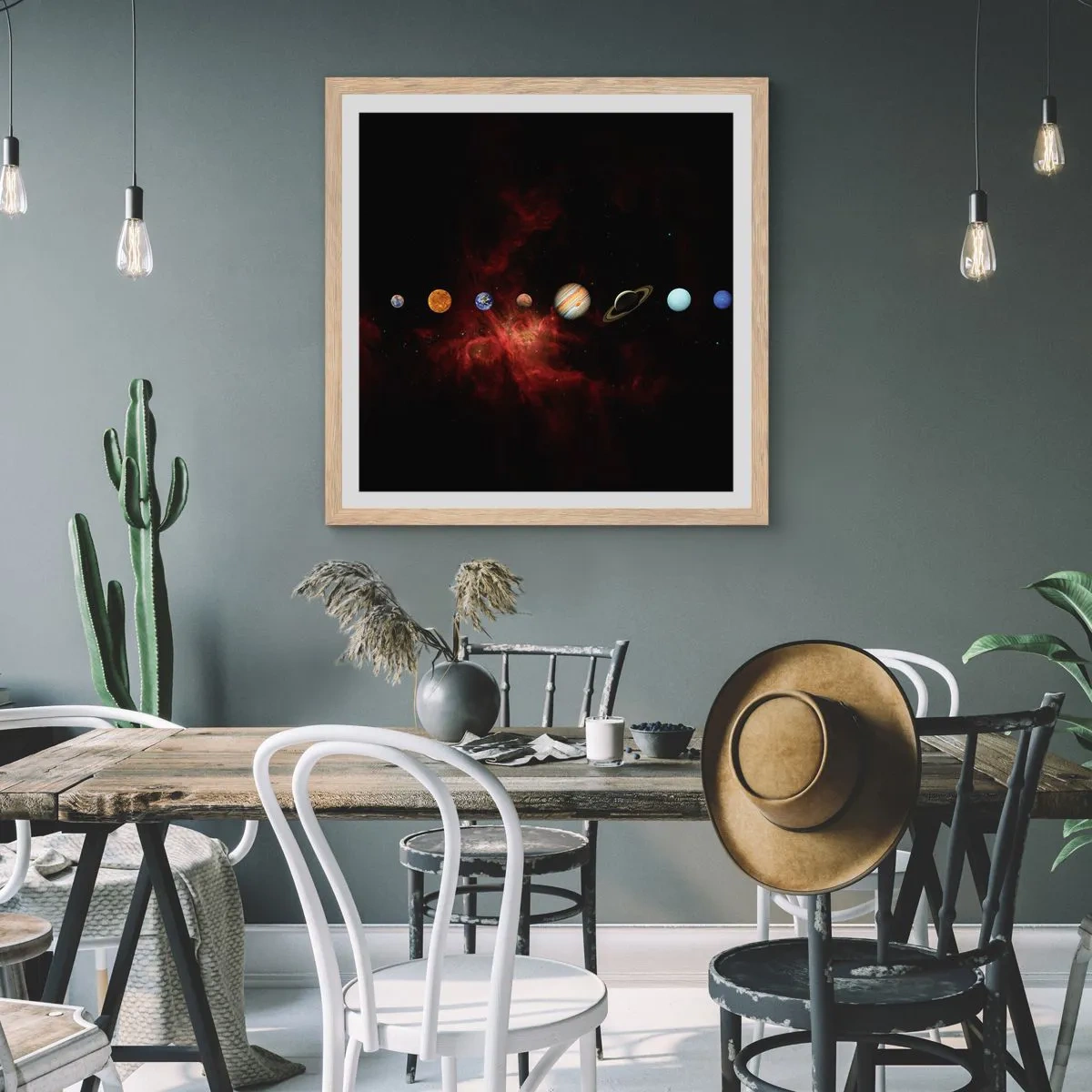 Poszter világos tölgy keretben - A szomszédságunk - 60x60 cm