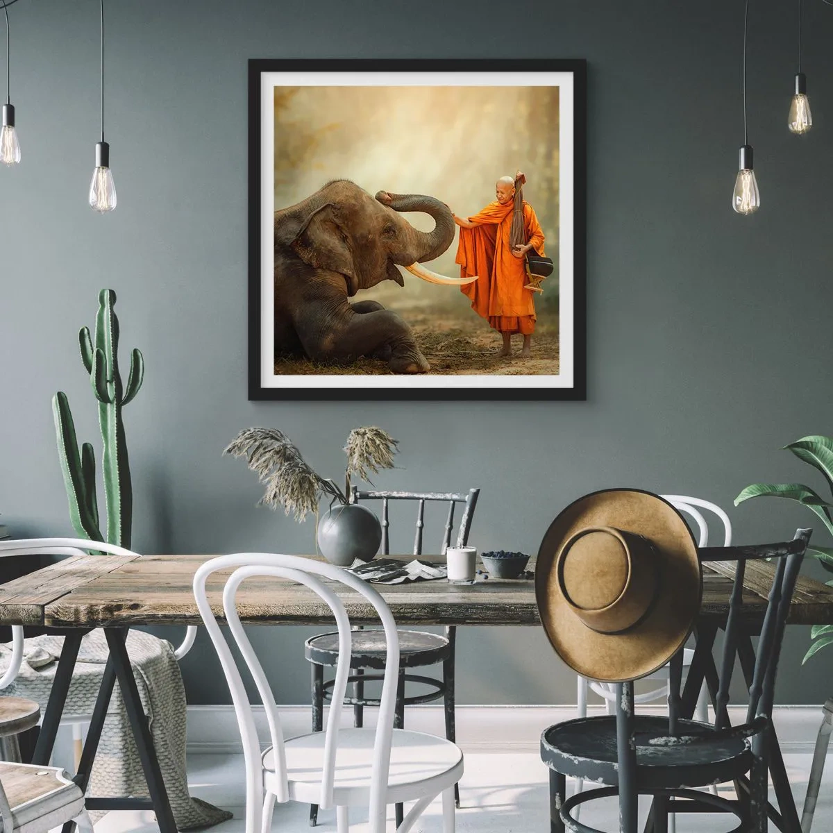 Poszter fehér keretben - Találkozás az utazáskor - 60x60 cm