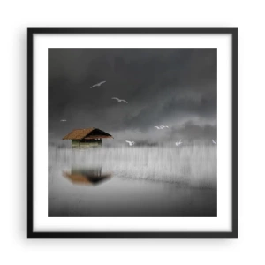 Poszter fehér keretben - Menedék az esőtől - 50x50 cm