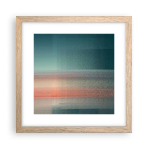Poszter világos tölgy keretben - Absztrakt: fényhullámok - 30x30 cm