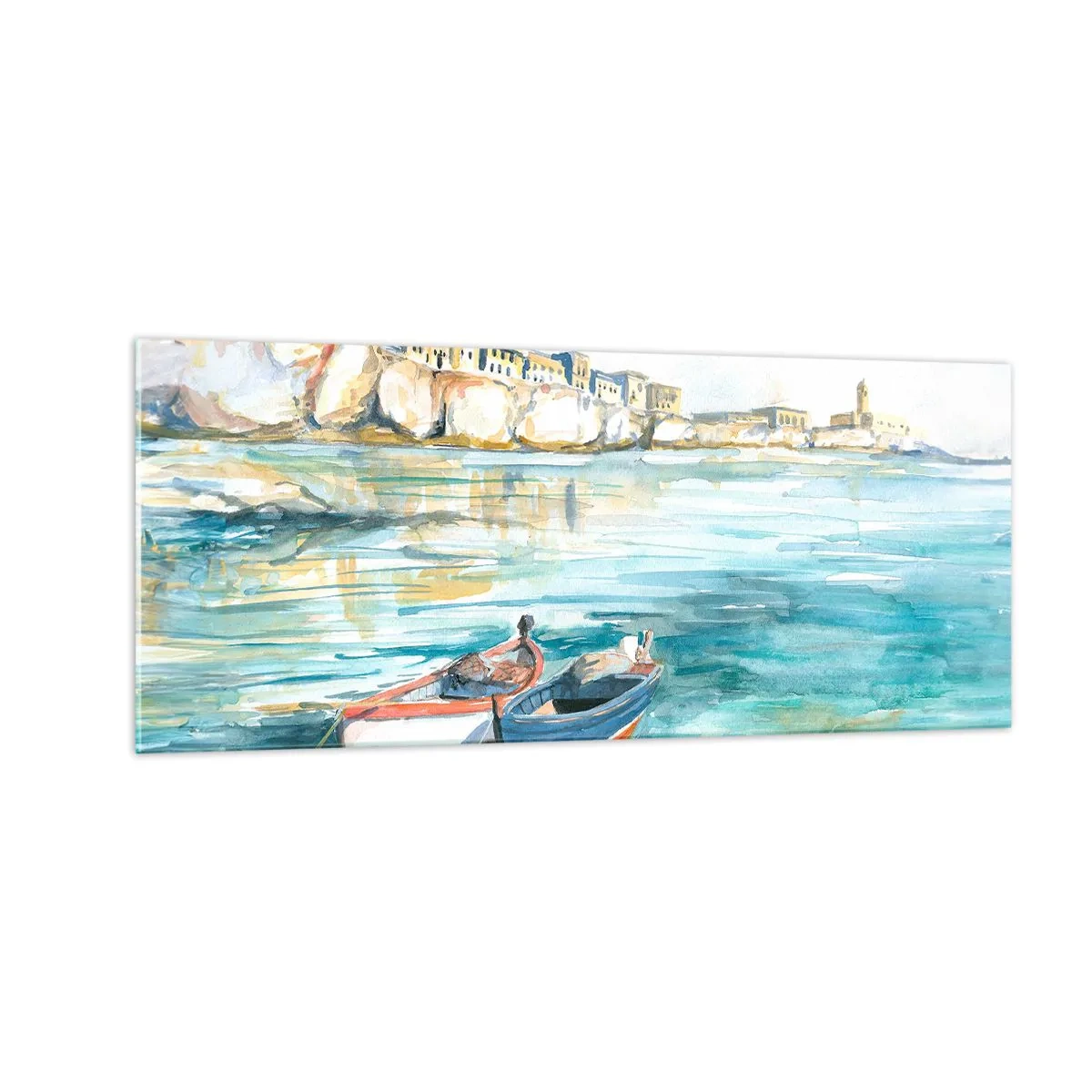 Üveg kép - Tájkép azúrkéken - 100x40 cm